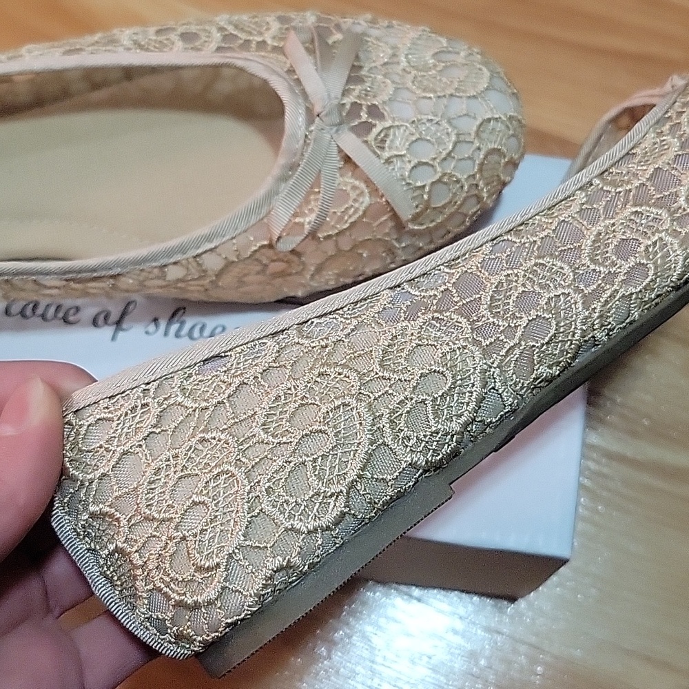 Nude Lace Ballet Crochet Flats - Picture 5 of 5
